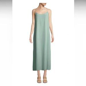 Spring Cottage Eileen Fisher Mint Midi Dress Spaghetti Straps and Side Slits 1X